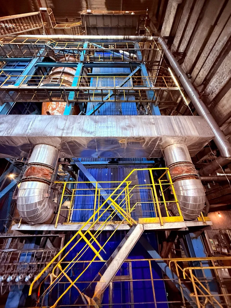 Central Heating Plant boiler ductwork and access platforms
