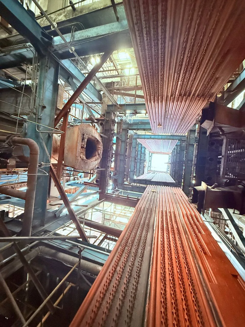 Replacement boiler heating surfaces inside the Central Heating Plant
