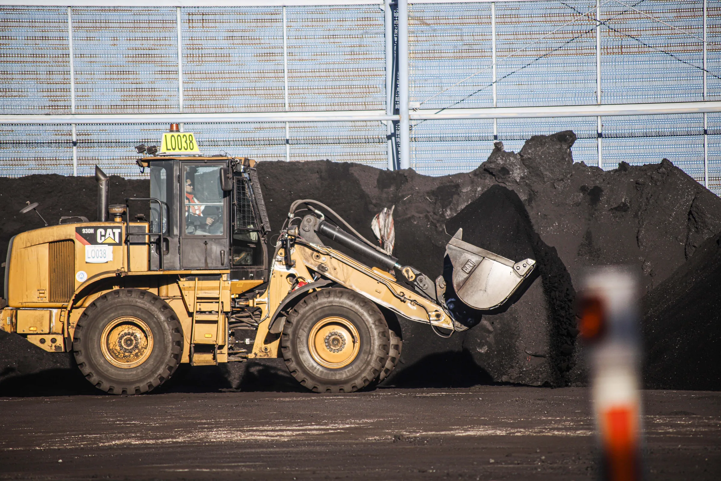 Wheel loader handling coal at the Central Heating Plant