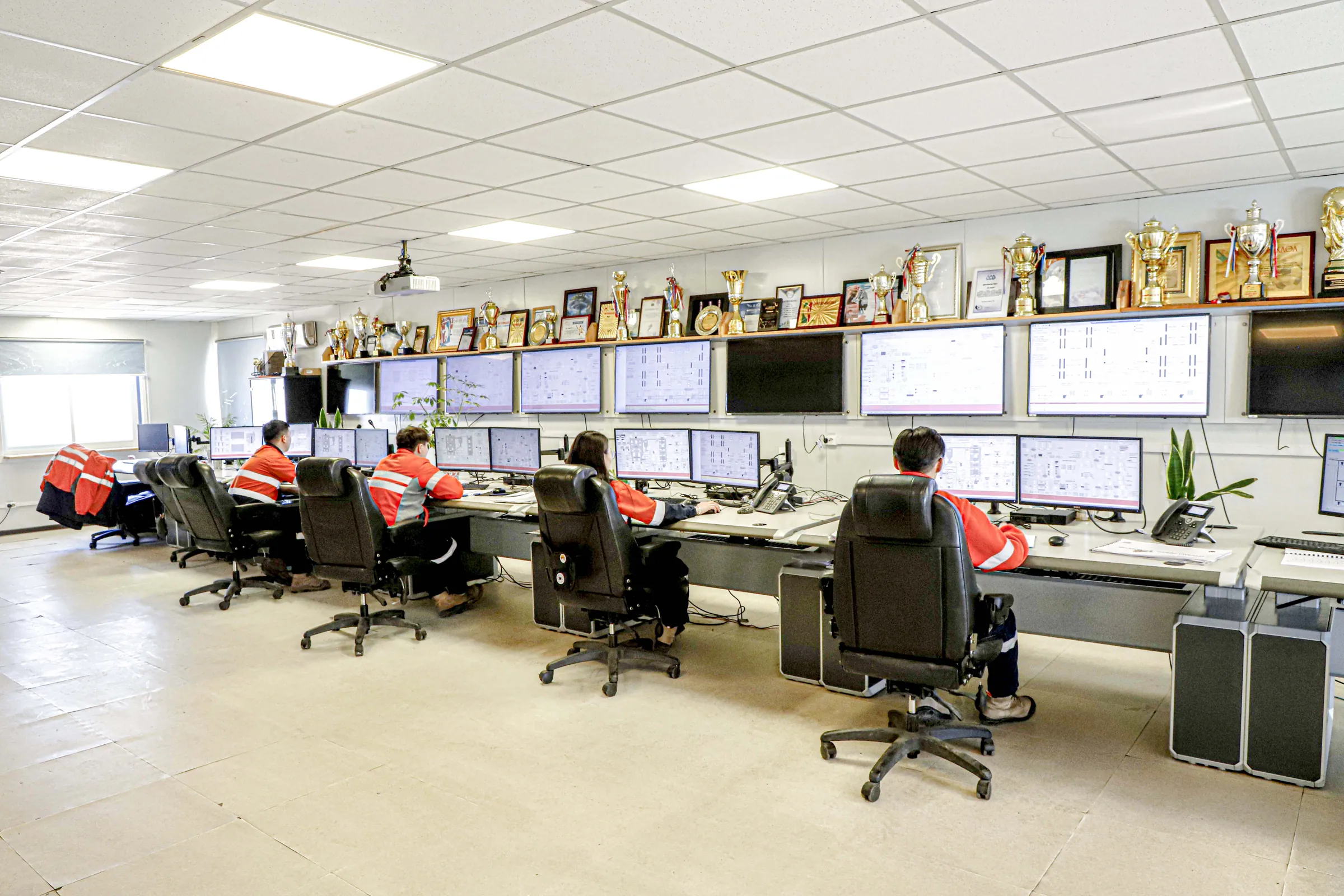 CHP control room operators monitoring plant systems