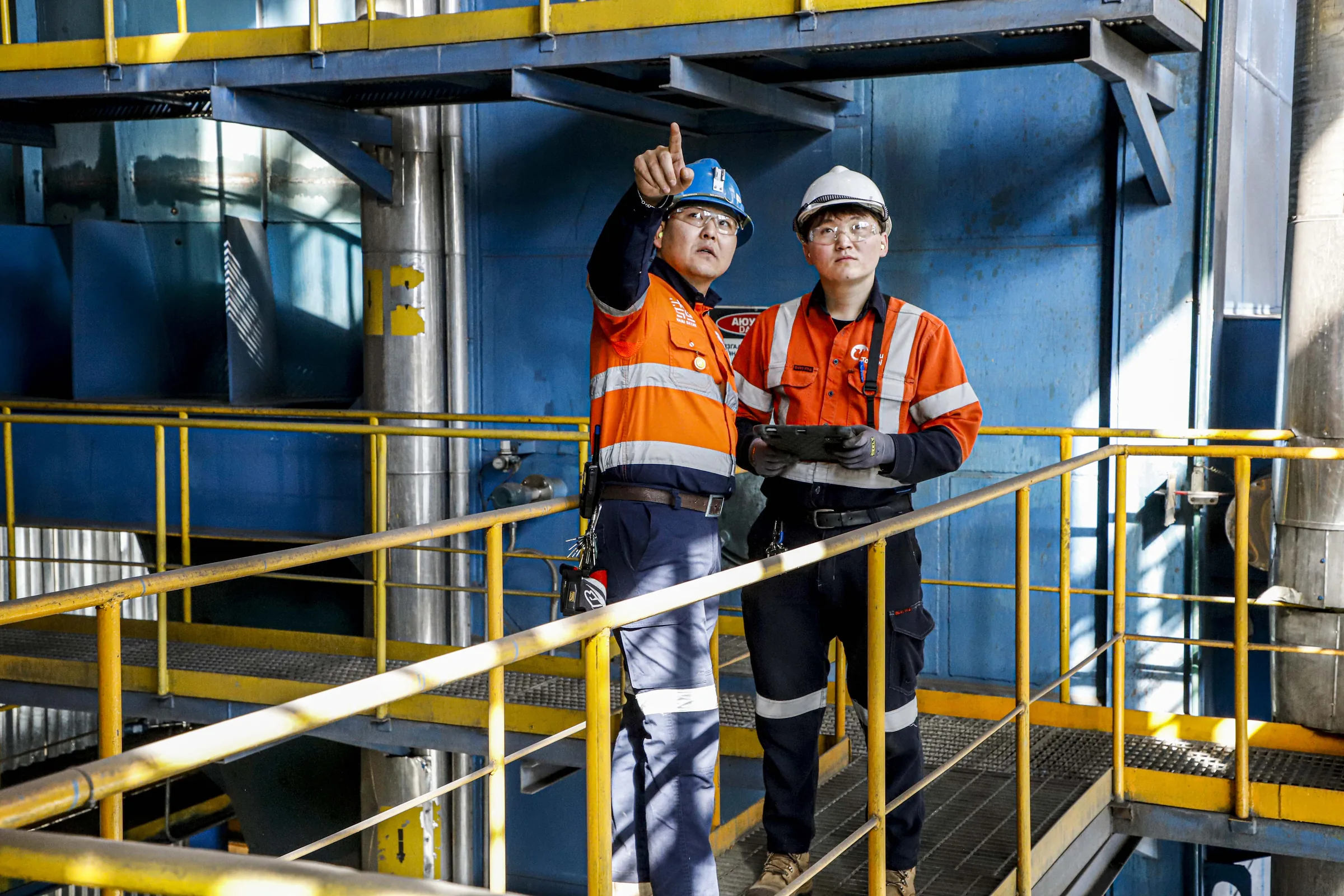 CHP operations team inspecting plant equipment