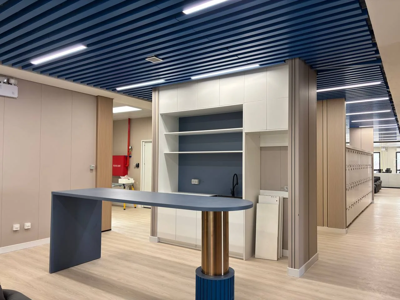 Finished service counter inside the mine control center office