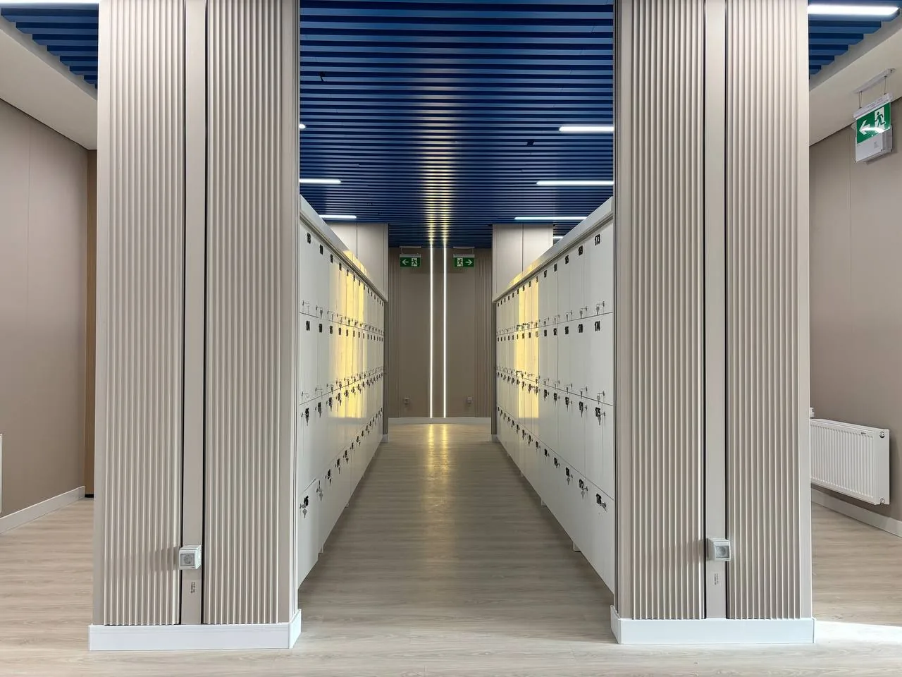 Completed locker area inside the mine control center office