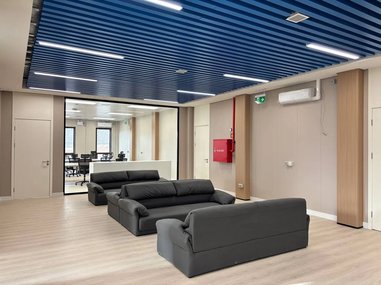 Completed staff lounge inside the mine control center office