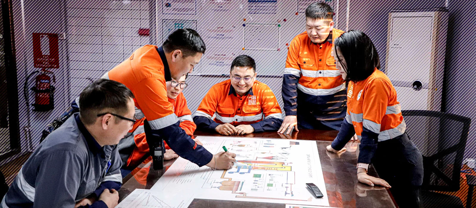 Hasu Dayan team reviewing a technical plan